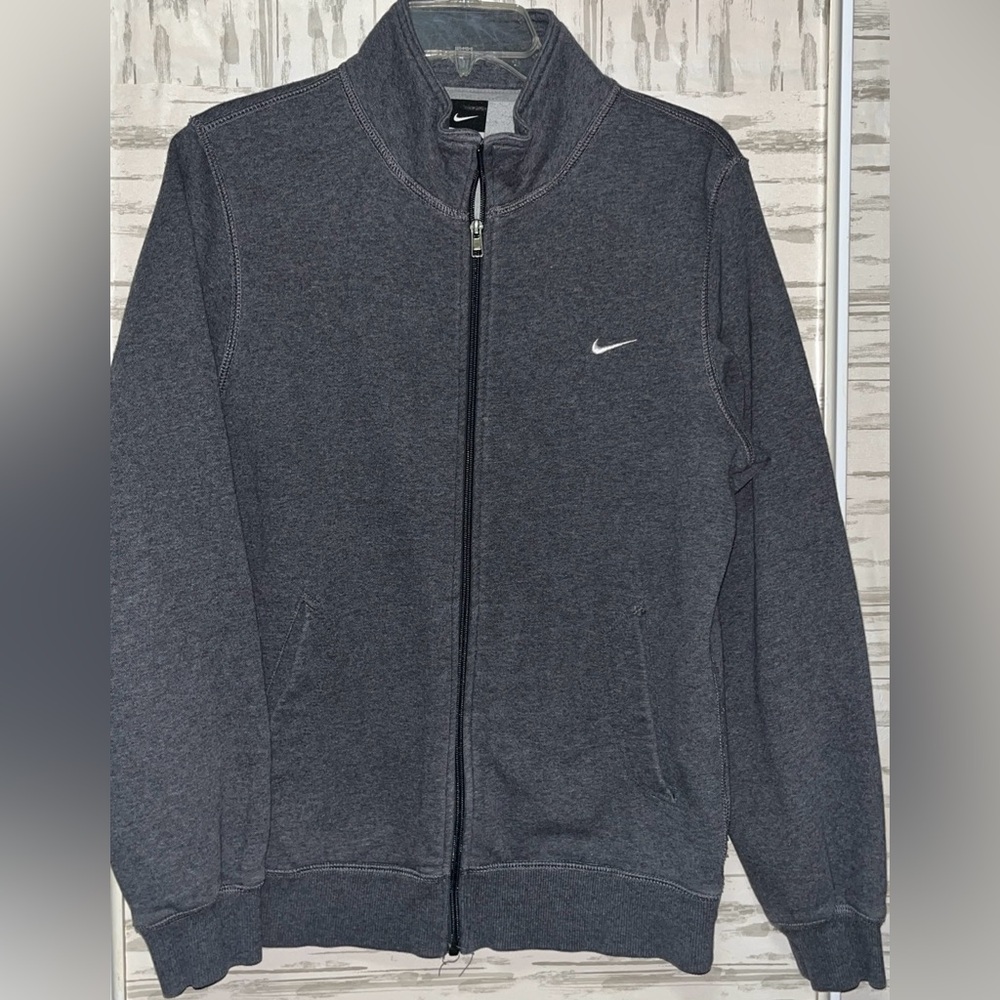 Nike Full Zip Sweatshirt Size Small Grey Men's Small Swoosh Mid weight Jacket